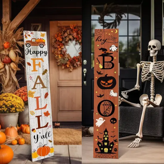 2 in 1 Fall Porch Sign Decor 47 (bright color) {4}