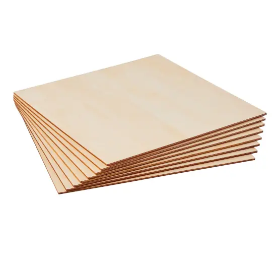 Thin Basswood Sheets, Wood Squares for Crafts 10x10, 3mm Plywood for Laser Cutting, Wood Burning (8 Pack) Brown {5}