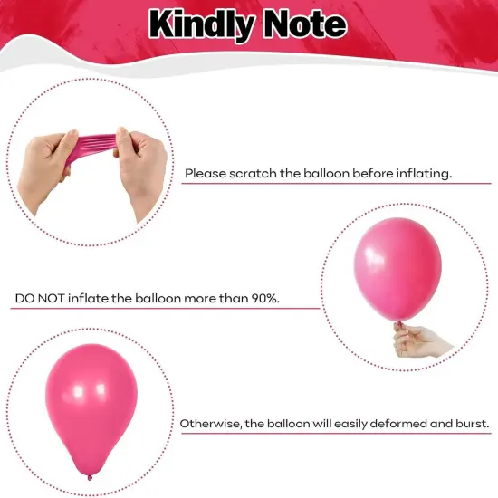 Pink Balloons Set 12 Inch Hot Pink and White Balloons (Pink White) {2}