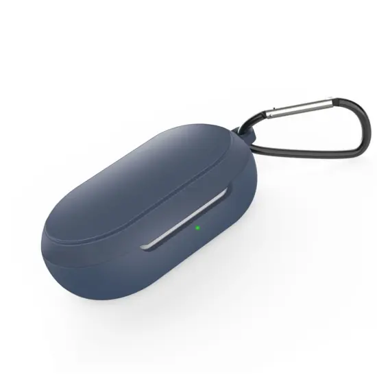 For Galaxy Buds+ / Buds Case, Protective Silicone Cover with Carabiner Keychain Compatible with Samsung Galaxy Buds+ Plus 2020 Buds 2019 Wireless Earbuds, Navy Blue (4 Color Options) by Insten {1}