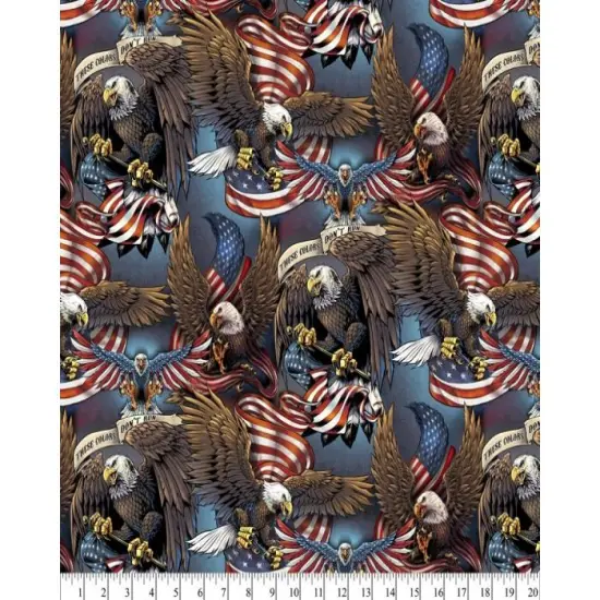 Patriotic Eagle Digital Cotton Print Fabric | By the Yard | Sewing and Crafting | 44 inches wide {1}