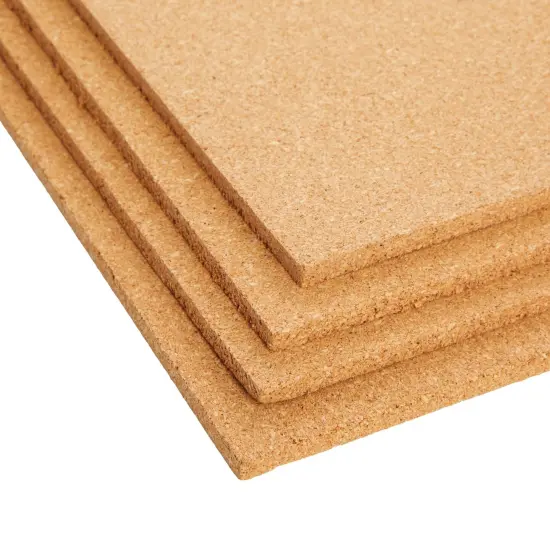 4-Pack Cork Board Tiles, 1/4-Inch Natural Square Cork board Tiles for Bulletin Boards, Coasters, Countertop Pot and Pan Holders, and DIY Arts and Crafts (12x12 in) Brown {5}