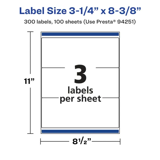 Avery Glossy Clear Rectangle Labels with Sure Feed, 3-1/4" x 8-3/8" {5}
