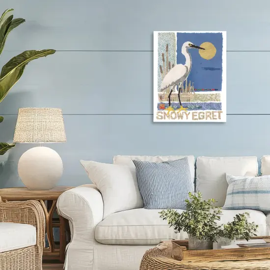Stupell Industries Nautical Snowy Egret Canvas, design by Nancy Overton {2}