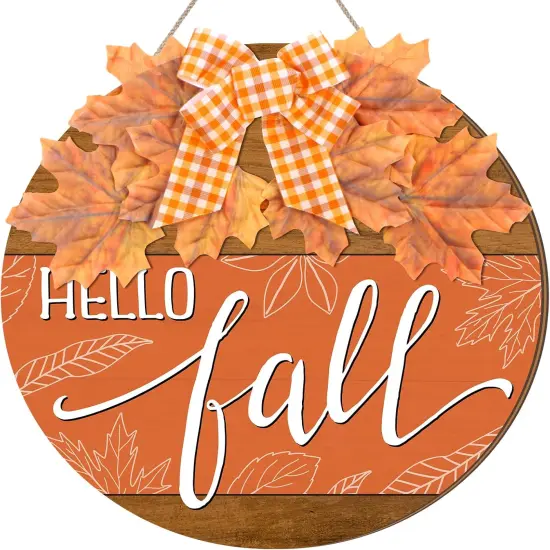 Hello Fall Sign for Front Door Autumn (Multicolor) {1}