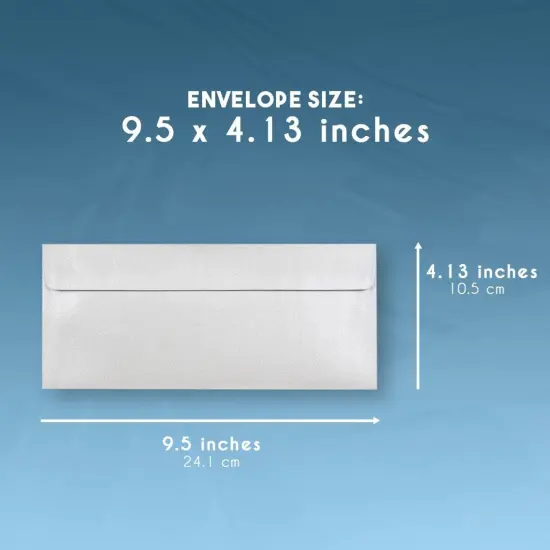 50 Pack #10 Metallic Silver Business Envelopes - Value Pack Rectangular Flap Envelopes - 4 1/8 x 9 1/2 Inches {5}