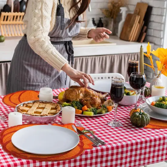 6 Pcs 14'' Fall Pumpkin Round Placemats {4}