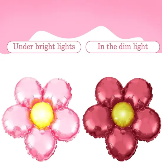 12 Pcs Light Pink Flower Balloon Huge Aluminum Foil(pink) {2}