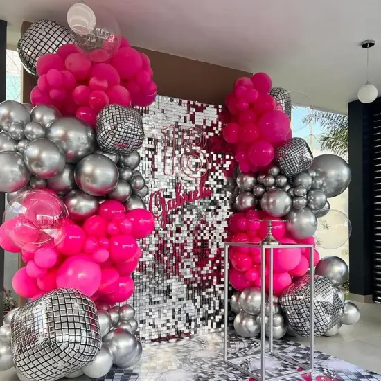 Pink and Silver Balloons (Pink Silver) {5}