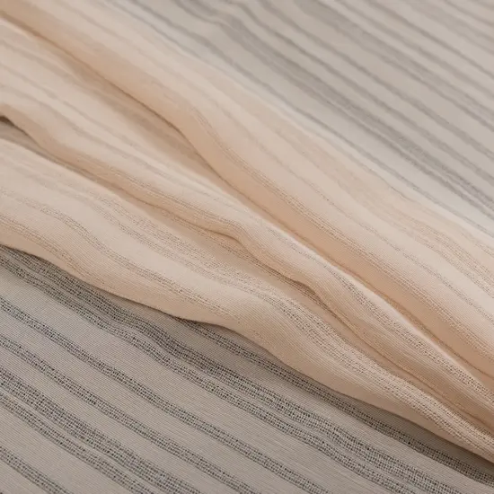 1 Yard Maple Sugar & Nude Tonal Striped Gauzy Silk Lightweight Fabric 44" Wide for Shawls & Sarongs {4}