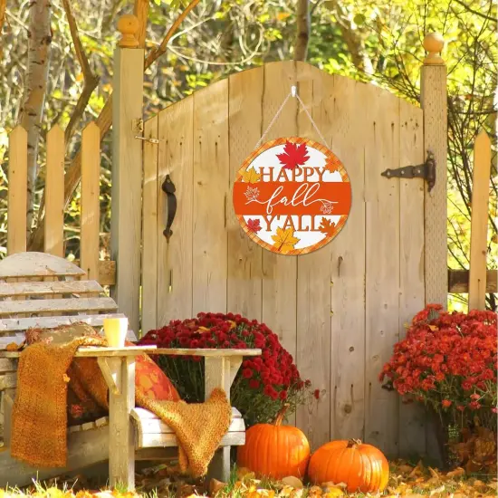3D Happy Fall Y'all Front Door Sign (Fall Y'all Sign) {4}