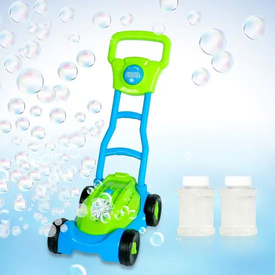 Easy Playhouse: Lawn Mower Bubble Machine - Lights & Sounds, Push-Pull Yard Work Toy, Automatic Blower, Bubble Solution, Outdoor Pretend Play, Kids 3+ {3}