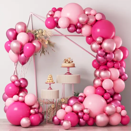 Pink Balloons Garlands Arch Kit (Hot Pink Pastel Pink) {1}