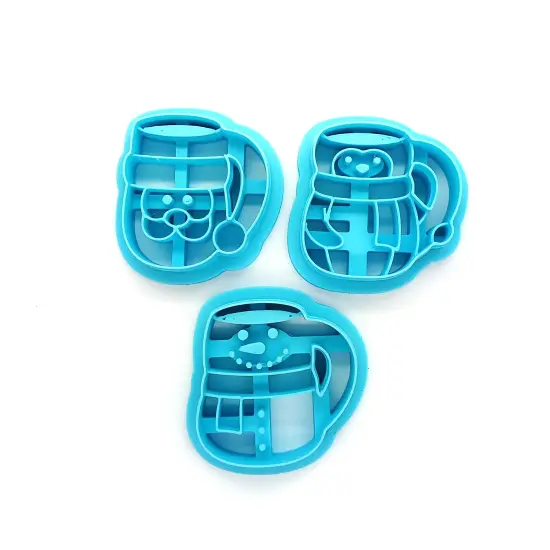 Winter Mug Clay Cutter Set, 3 pc, Santa Claus Penguin & Snowman, Adorabilities {1}