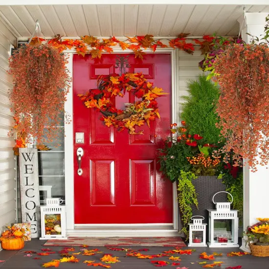 4 Pcs Artificial Hanging Plants Fall Decor Faux Hanging Plants Artificial Plants UV Resistant {5}