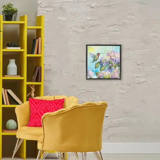Stupell Industries Hummingbird & Hydrangeas Floating Frame, design by Tim Coffey {8}