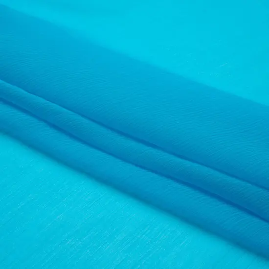 1 Yard Crinkled Silk Chiffon Horizon Blue Sheer Lightweight Draping Fabric, 43 Inches Wide {4}