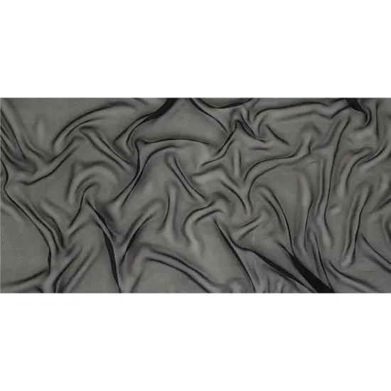 1 Yard Premium Black Silk Georgette Lightweight Fabric for Evening Wear 53 Inch Width {3}