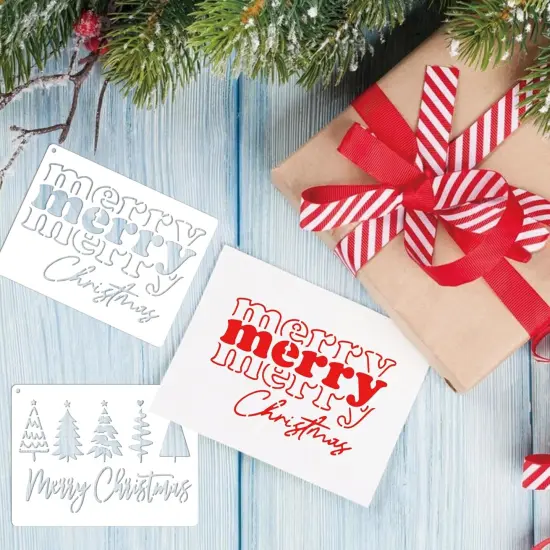 16pcs Merry Christmas Stencils(16 Merry Christmas) {5}