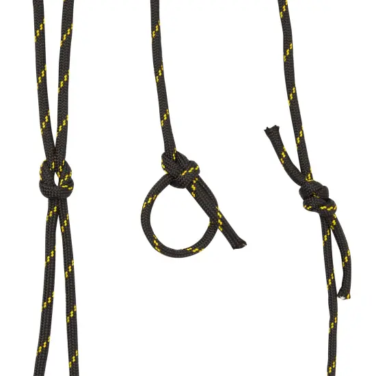 2 Pack 1/4 Inch x 100 Ft Braided Nylon Rope for Knot Tying Practice, Camping, Boats, Trailer Tie Down, Pinata Black {5}