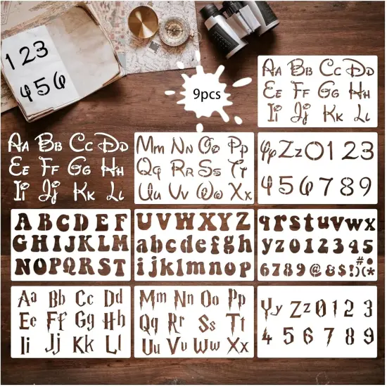 9 Pieces Letter Stencils(Magic Letter) {1}
