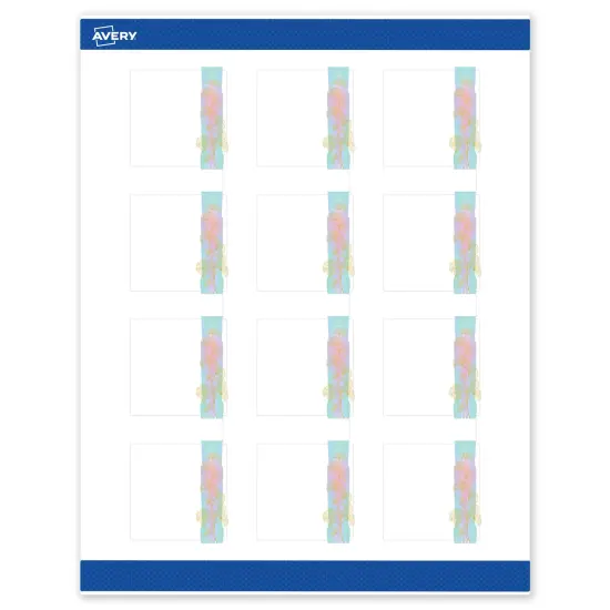 Avery Printable Square Labels with Sure Feed Technology, Pre-Printed Floral Design, Matte White, 2" x 2", Laser & Inkjet Compatible, 120 Total, Great for Branding, Marketing, and Events {1}