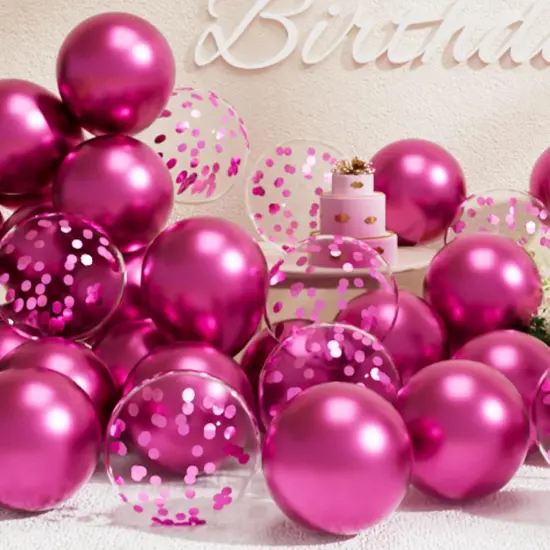 Metallic Hot Pink Balloons (Magenta) {1}