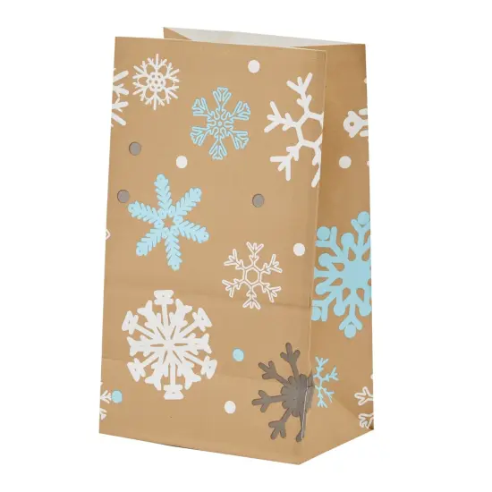 36 Pack Bulk Snowflakes Christmas Gift Bags, 5.15 x 3.2 x 8.5 Inch Christmas Goody Bags for Kids, Holiday Party Favor for Gifts, Treats, and Snacks {7}