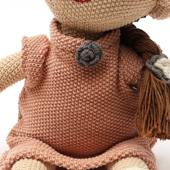 100% Handmade Cotton knitted Soft Princess Plush Toy Peach {3}