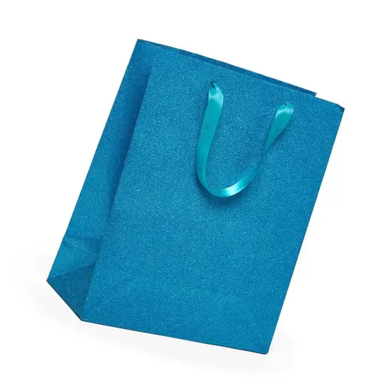 Elegant Glitter Grain Euro Totes 10 1/4'' x 4 3/4'' x 12 5/8'' for Retail Displays Turquoise {4}