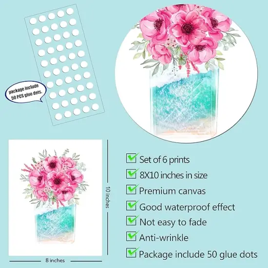 Fashion Wall Art Prints Set of 6 Canvas Modern Famous Women Posters Fashion Wall Decor Champagne Lips Books High Heels Perfume Pictures Photos for Room (8"x10" UNFRAMED) {2}