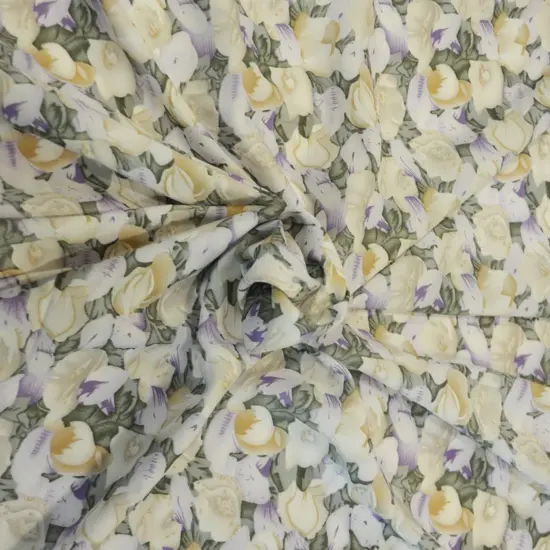Spring Floral Rayon Challis Fabric 60" Wide Perfect for Dresses & Skirts Pink {2}