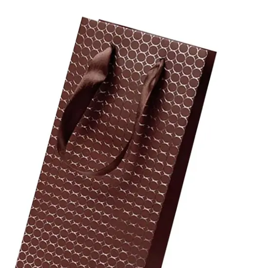 Embossed Dots Wine Gift Bag 14 1/8'' x 4 1/8'' x 14 1/4'' {5}