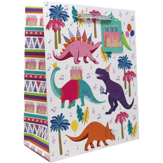 Pack/6: Dino Party Gift Bag - 8 x 4 x 10" {1}
