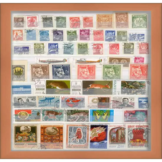 Photo Size Minimalist Shadow Box Brown Picture Frame - UV Acrylic, Backing, Hanging Hardware {1}