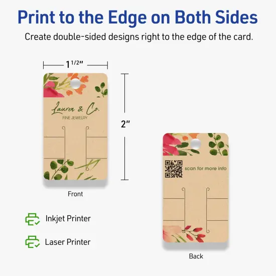 Avery Printable Rounded Rectangle Slot Tags, Sure Feed Technology, 1-1/2" x 2-1/2", Matte Kraft Brown Cardstock, Print-to-The-Edge, Laser/Inkjet Printable, 100 Total {6}