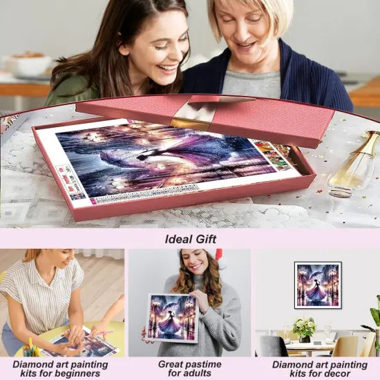 Diamond Painting Kits for Adults, Woman in Rain Diamond Art Kits for Beginners, 5D DIY Round Full Drill Diamond Dot Gem Art Craft for Home Decor Gift 12x12inch/30x30cm {3}