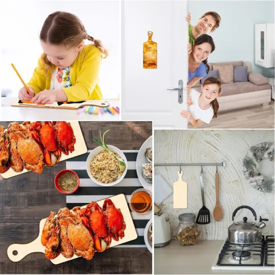 36 Pcs Wooden Mini Cutting Board with Handle {4}