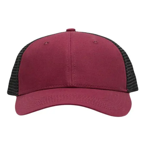 Sportsman&reg; Lo Pro Mesh Back Trucker Cap Breathable Classic Fit Chino Maroon/ Black {1}