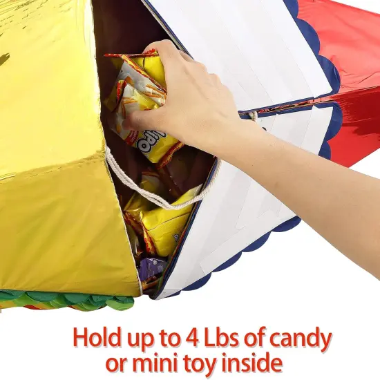 Large Star Pi&ntilde;ata Set (32 inches) Authentic Handmade Colorful Foldable Pi&ntilde;ata Suitable for Birthday Party Fiesta Anniversary and Cinco De Mayo Festive Mexican Rainbow Pi&ntilde;ata Decoration for Kids Girls {4}