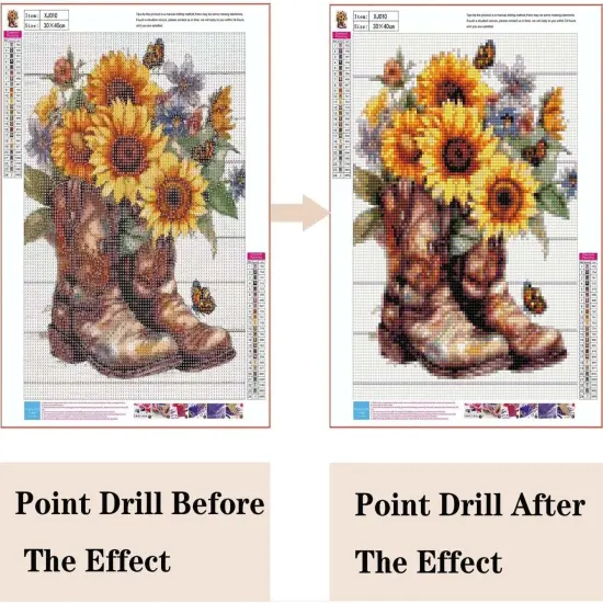 Boot Diamond Painting Kits for Adults,5D Butterfly Sunflower Flowers Diamond Art Kits for Beginners,DIY Full Drill Diamond Gem Art with Painting Kits for Home Wall Decor 12 x 16 Inch {5}