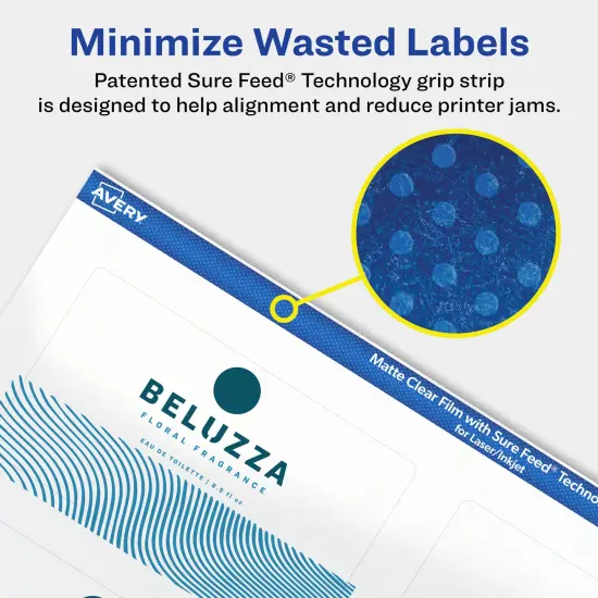 Avery Matte Clear Labels,2" x 3-1/2" Rectangle {4}