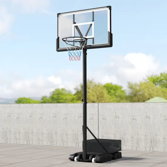 Adjustable Portable Basketball Hoop &ndash; 4.1&ndash;10Ft Height, 45" Shatterproof Backboard {2}