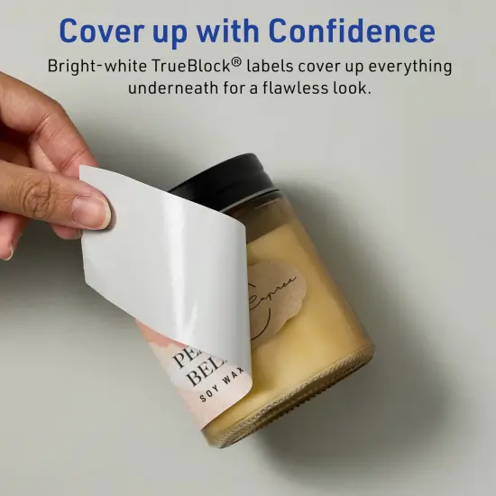 Avery TrueBlock Matte White Paper Labels,1-1/2" x 7-1/2" Rectangle {3}