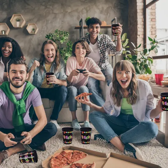 24 Pcs Let's Fiesta Plastic Cups Reusable Cinco De Mayo Plastic Tumblers 12oz Party Supplies Fiesta Party Decorations Mexican Plastic Drinking Cups for Summer Luau Birthday Cinco De Mayo Party Favors {5}