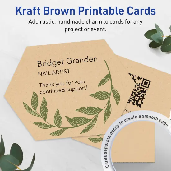 Avery Printable Geo Flat Cards, Sure Feed Technology, 5" x 7", Matte Kraft Brown Cardstock, Laser/Inkjet Printable, 20 Total, Great for Product Branding, Marketing, and More {3}