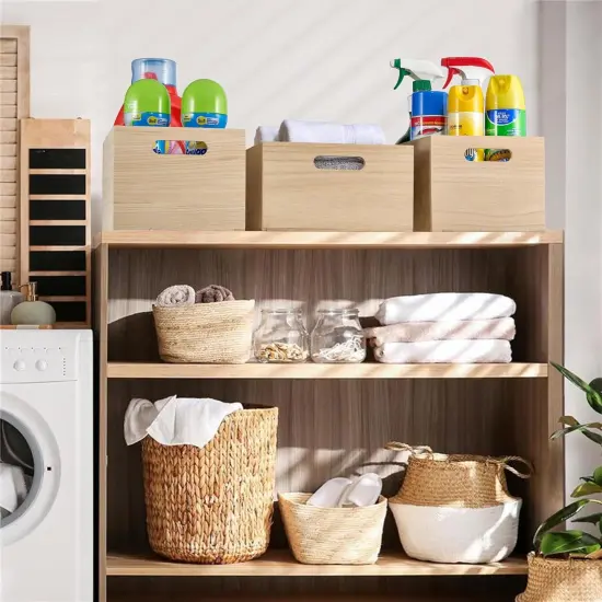 2 Pack Unfinished Wooden Crates Box {3}