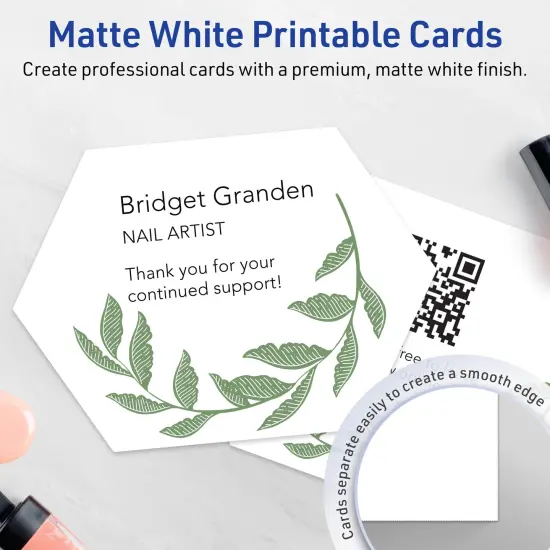 Avery Printable Geo Flat Cards, Sure Feed Technology, 5" x 7", Matte White Cardstock, Laser/Inkjet Printable, 20 Total, Great for Product Branding, Marketing, and More {3}