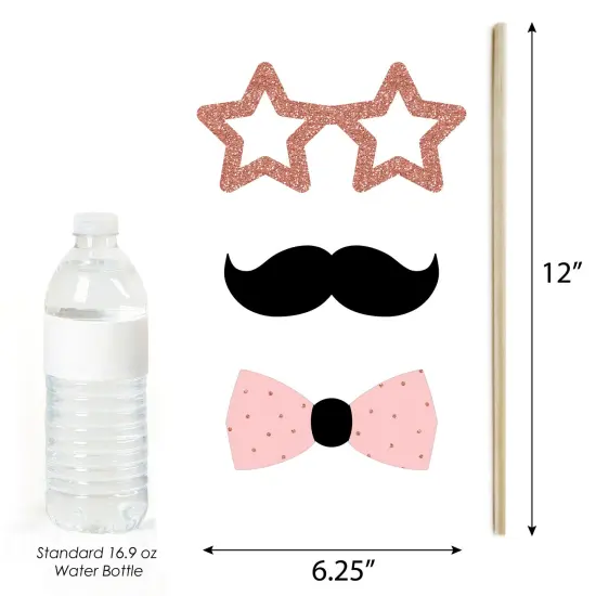 Big Dot of Happiness Rose Gold Happy New Year - 2025 New Year's Eve Party Photo Booth Props Kit - 20 Count {6}