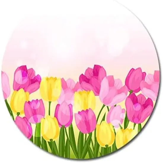 Set of 4 Delicate Flowers Round Coaster {4}